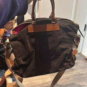Brown and Tan Men's Bag